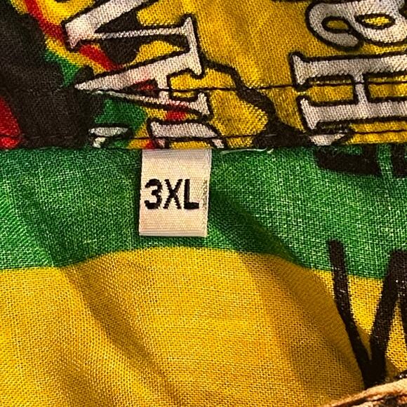Bob Marley MAKE WAY FOR THE POSITIVE Rasta Aloha Shirt Size 3XL (runs small) - Picture 4 of 4